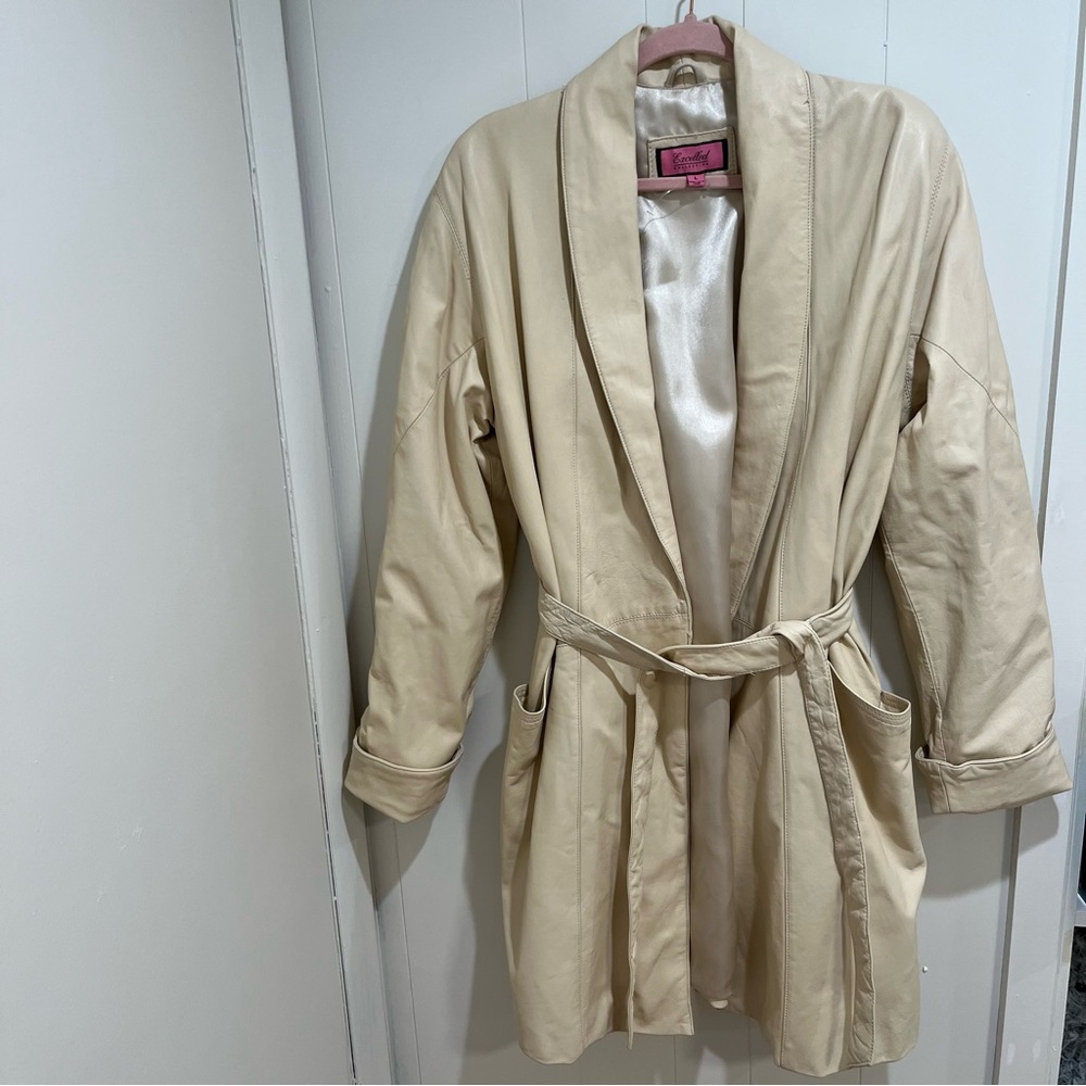 Vintage 100% Leather Trench Coat
